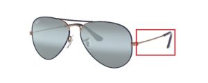 Patillas originales Ray-Ban RB3025 Aviador Piloto, color 9156 · Cobre sobre superior mt dk azul