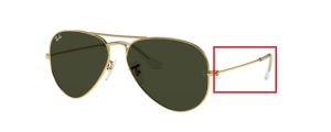 Patillas originales Ray-Ban RB3025 Aviador Piloto, color L0205 · Golden