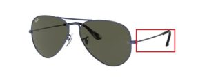 Patillas originales Ray-Ban RB3025 Aviador Piloto, color 9187 · Sand trasparent blu