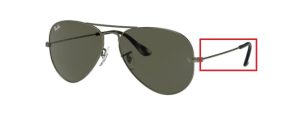 Patillas originales Ray-Ban RB3025 Aviador Piloto, color 9191 · Sand trasparent verde