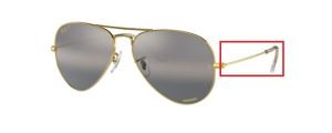Patillas originales Ray-Ban RB3025 Aviador Piloto, color 9196 · Legend oro