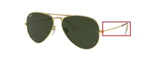 Patillas originales Ray-Ban RB3025 Aviador Piloto, color W3234 · Oro