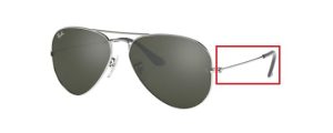 Patillas originales Ray-Ban RB3025 Aviador Piloto, color W3277 · Plata