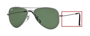 Patillas originales Ray-Ban RB3044 Aviator Small Metal, color W3100 · Gunmetal