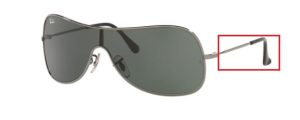 Patillas originales Ray-Ban RB3529, color 004 · Gunmetal