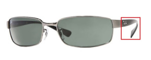 Patillas originales Ray-Ban RB3364, color 004 · Gunmetal
