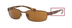 Patillas originales Ray-Ban RB3364, color 014 · Marrón