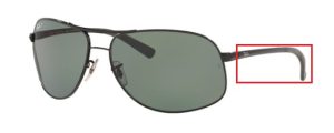 Patillas originales Ray-Ban RB3387, color 002 · Negro