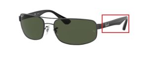 Patillas originales Ray-Ban RB3445, color 002 · Negro