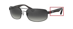 Patillas originales Ray-Ban RB3445, color 006 · Negro