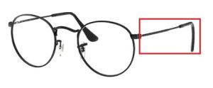 Patillas originales Ray-Ban RB3447V Vista, color 2503 · Negro mate