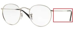 Patillas originales Ray-Ban RB3447V Vista, color 2538 · Plata mate