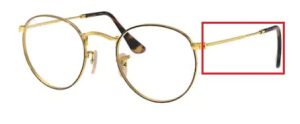 Patillas originales Ray-Ban RB3447V Vista, color 2945 · Oro sobre superior habana