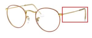 Patillas originales Ray-Ban RB3447V Vista, color 3106 · Rojo sobre legend oro