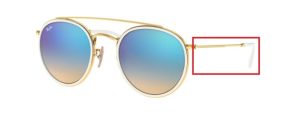 Patillas originales Ray-Ban RB3647N, color 001/4O · Oro