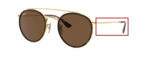 Patillas originales Ray-Ban RB3647N, color 001/57 · Oro