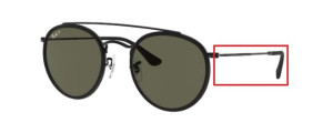 Patillas originales Ray-Ban RB3647N, color 002 · Negro