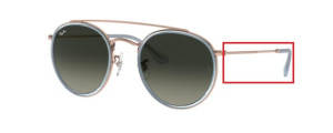 Patillas originales Ray-Ban RB3647N, color 9067 · Cobre