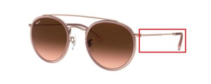 Patillas originales Ray-Ban RB3647N, color 9069 · Rosa