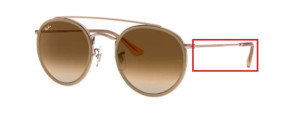 Patillas originales Ray-Ban RB3647N, color 9070 · Cobre