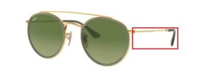Patillas originales Ray-Ban RB3647N, color 9122 · Oro