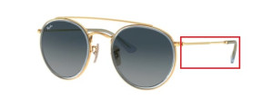 Patillas originales Ray-Ban RB3647N, color 9123 · Oro
