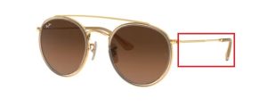Patillas originales Ray-Ban RB3647N, color 9124 · Oro