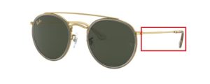 Patillas originales Ray-Ban RB3647N, color 9210 · Oro brillo