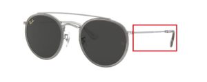Patillas originales Ray-Ban RB3647N, color 9211 · Negro brillo