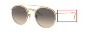 Patillas originales Ray-Ban RB3647N, color 9236 · Legend oro