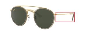 Patillas originales Ray-Ban RB3647N, color 9237 · Legend oro
