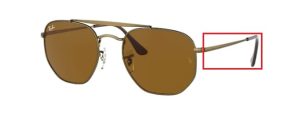 Patillas originales Ray-Ban RB3648 The Marshal, color 9228 · Antique oro