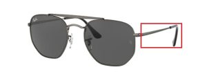 Patillas originales Ray-Ban RB3648 The Marshal, color 9229 · Gunmetal