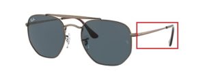 Patillas originales Ray-Ban RB3648 The Marshal, color 9230 · Bronce/ cobre