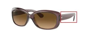 Patillas originales Ray-Ban RB4101 Jackie Ohh, color 6593 · Transparente marrón oscuro