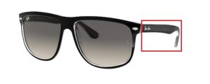 Patillas originales Ray-Ban RB4147 Boyfriend, color 6039 · Superior negro sobre transparente
