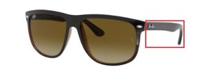 Patillas originales Ray-Ban RB4147 Boyfriend, color 6095 · Superior negro sobre marrón