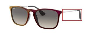 Patillas originales Ray-Ban RB4187 Chris, color 6316 · Negro sp rojo