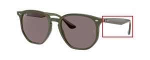 Patillas originales Ray-Ban RB4306, color 6575 · Verde