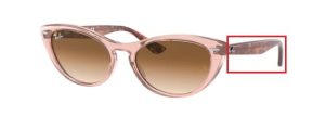 Patillas originales Ray-Ban RB4314 Nina, color 1281 · Transparente marrón claro