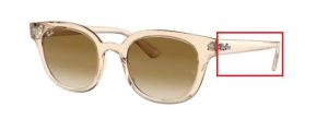 Patillas originales Ray-Ban RB4324, color 6476 · Transparente marrón claro