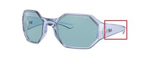 Patillas originales Ray-Ban RB4337, color 6542 · Azul claro
