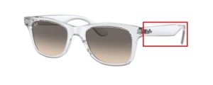 Patillas originales Ray-Ban RB4640, color 6447 · Transparente