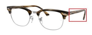 Patillas originales Ray-Ban RB5154 Vista CLUBMASTER, color 5749 · Marrón/gris stripped