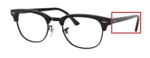 Patillas originales Ray-Ban RB5154 Vista CLUBMASTER, color 8049 · Wrinnkled negro sobre negro