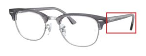 Patillas originales Ray-Ban RB5154 Vista CLUBMASTER, color 8162 · Transparente gris