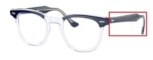 Patillas originales Ray-Ban RB5398 Hawkeye, color 8110 · Transparente azul