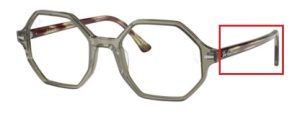 Patillas originales Ray-Ban RB5472 Britt, color 8178 · Transparente verde