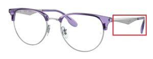 Patillas originales Ray-Ban RB6396 Vista, color 3130 · Transparente violeta sobre plata
