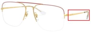 Patillas originales Ray-Ban RB6441 Vista THE GENERAL GAZE, color 3050 · Amaranth sobre arista